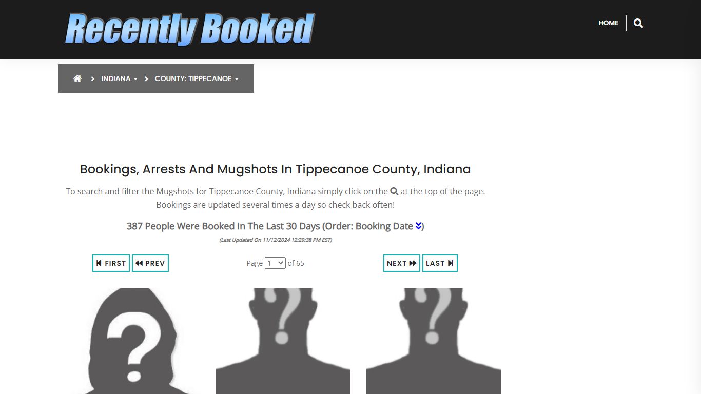 Bookings, Arrests and Mugshots in Tippecanoe County, Indiana