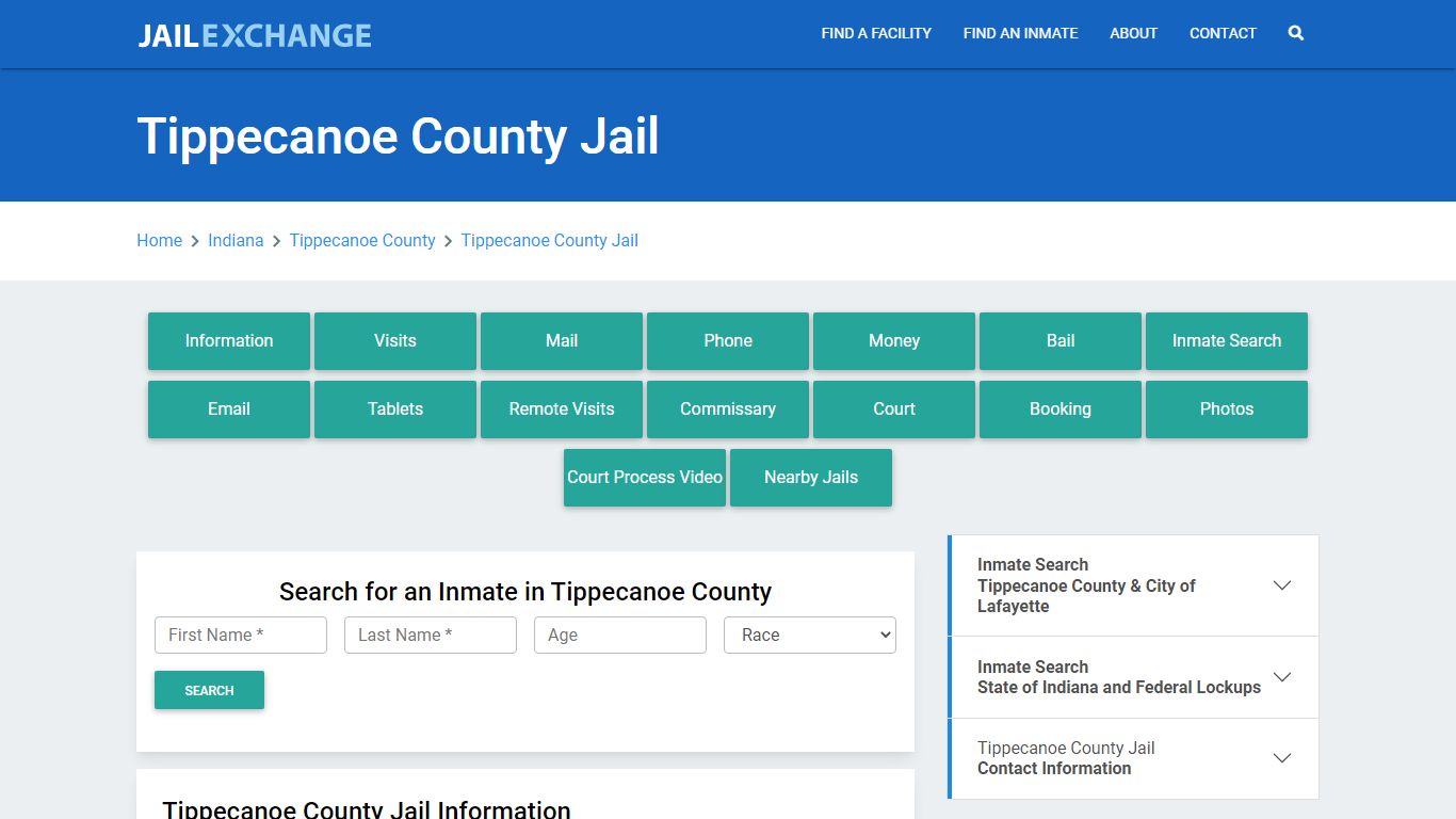 Tippecanoe County Jail Roster Lookup, IN, Inmate Search